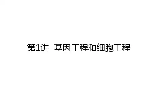 2021高考生物二轮专题复习【统考版】课件：7.1 基因工程和细胞工程