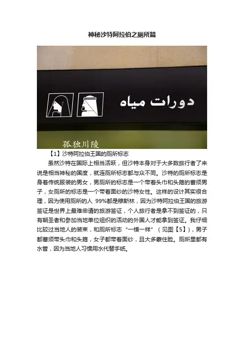 神秘沙特阿拉伯之厕所篇