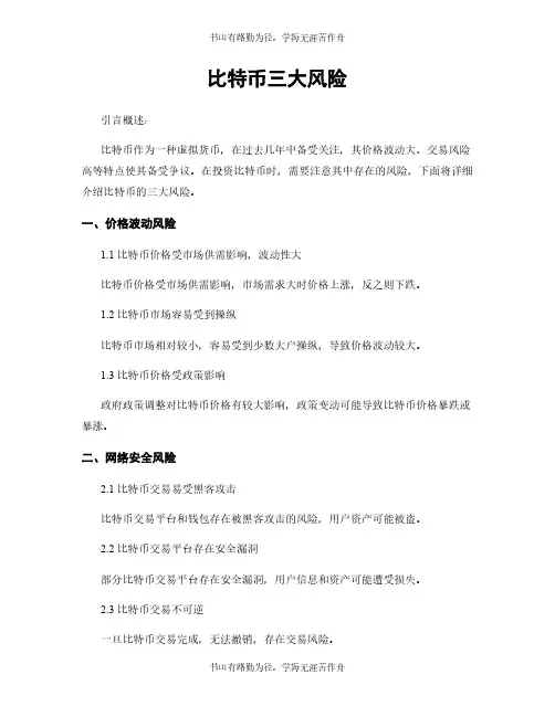 比特币三大风险