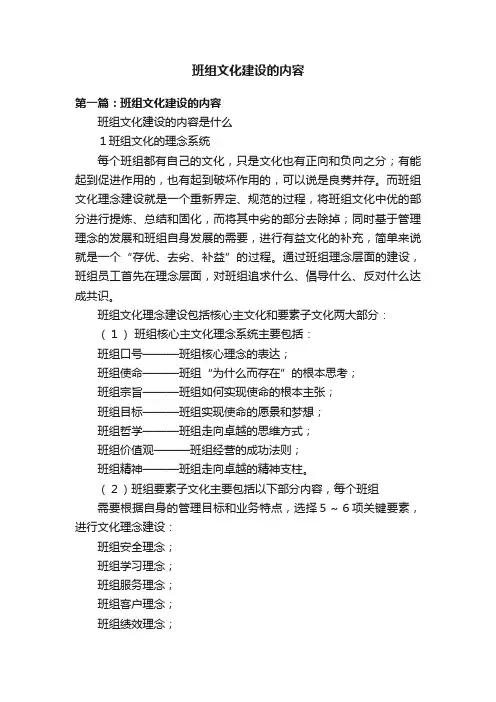 班组文化建设的内容