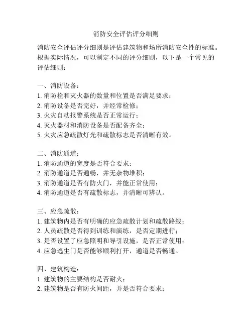 消防安全评估评分细则