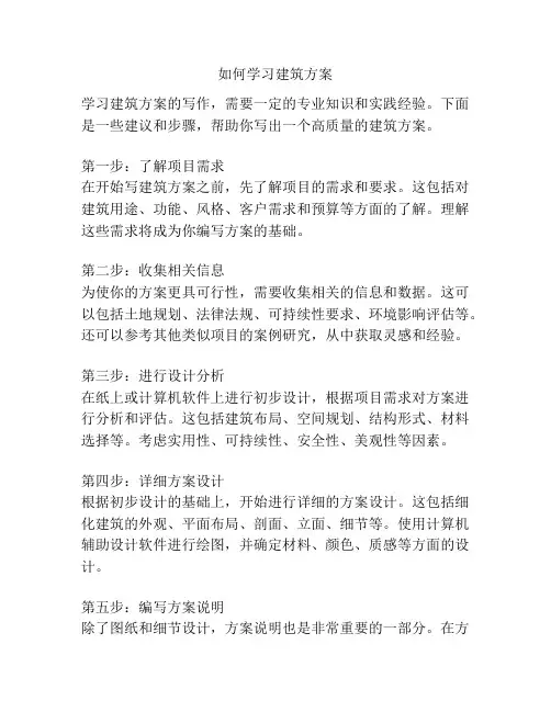 如何学习建筑方案
