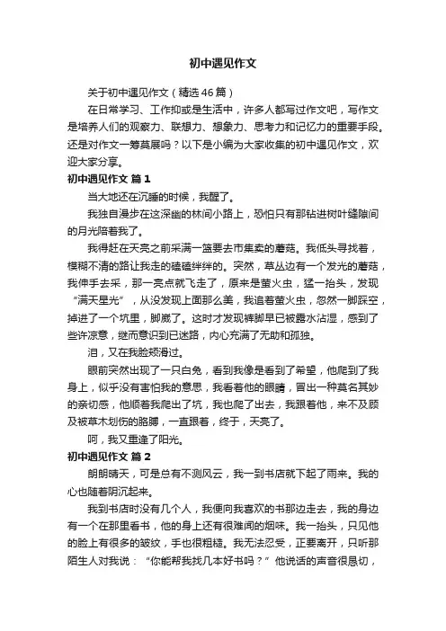 初中遇见作文