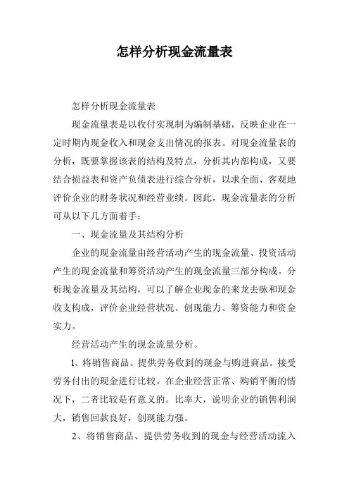 怎样分析现金流量表