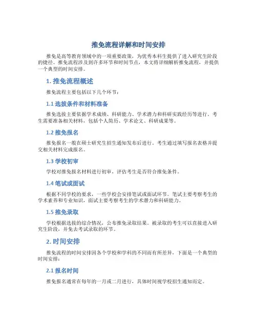 推免流程详解和时间安排