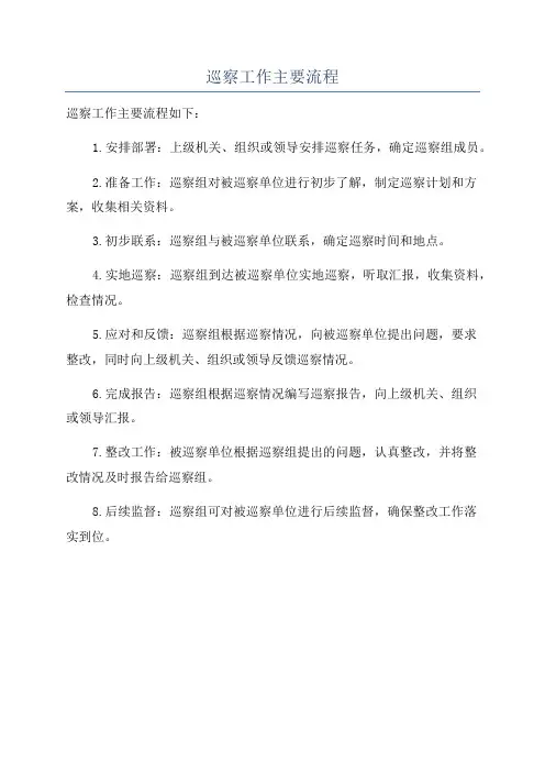 巡察工作主要流程