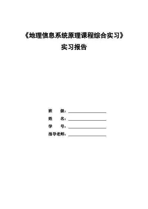GIS实习报告