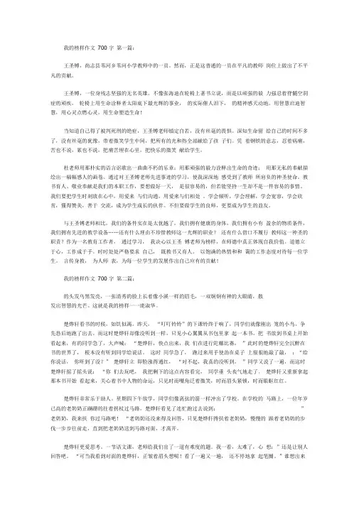 我的榜样作文700字(6篇)