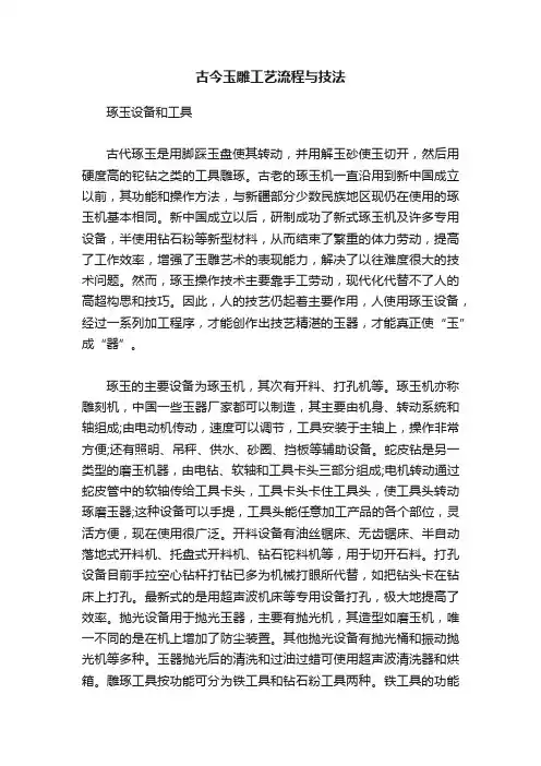 古今玉雕工艺流程与技法