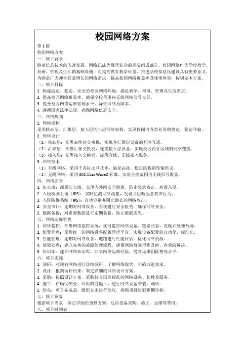 校园网络方案