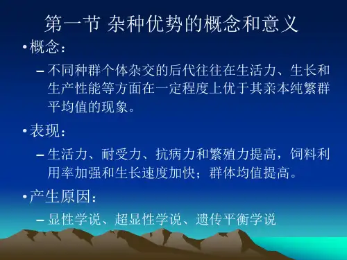 第十章杂种优势利用