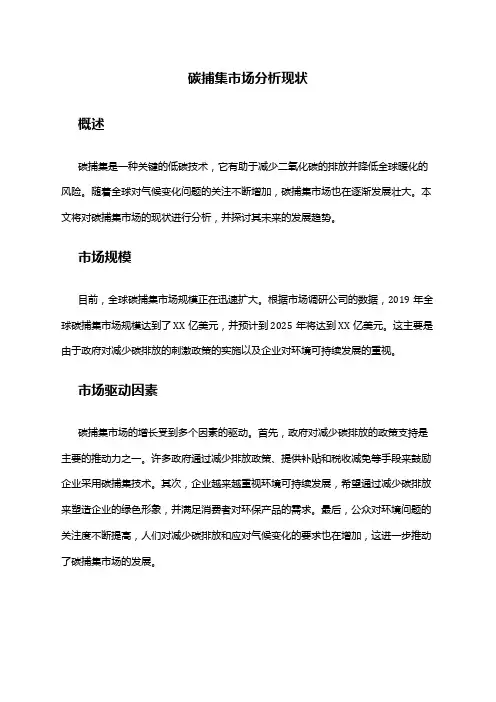 2024年碳捕集市场分析现状