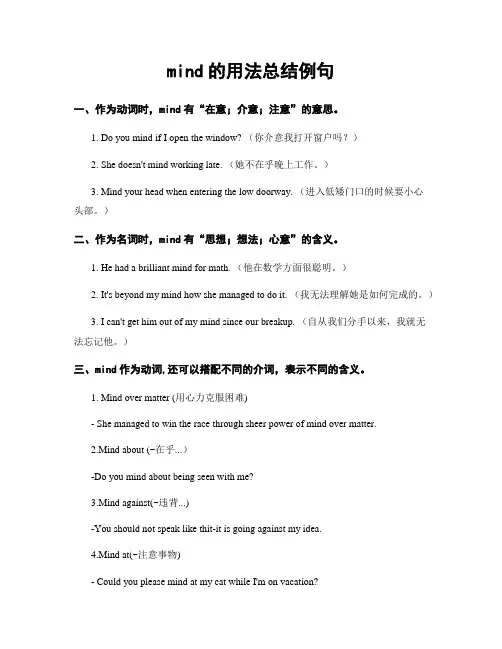 mind的用法总结例句