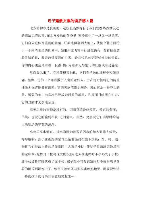 迟子建散文集的读后感4篇