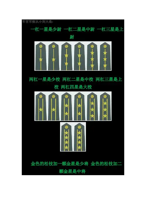 中国军官军衔及肩章