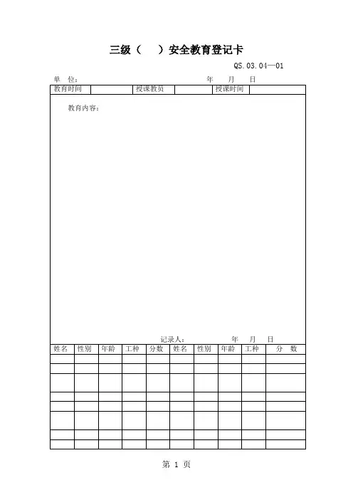 施工安全管理规定附表(表格模板、doc格式)5页