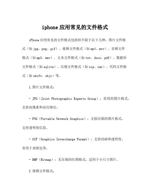 iphone应用常见的文件格式