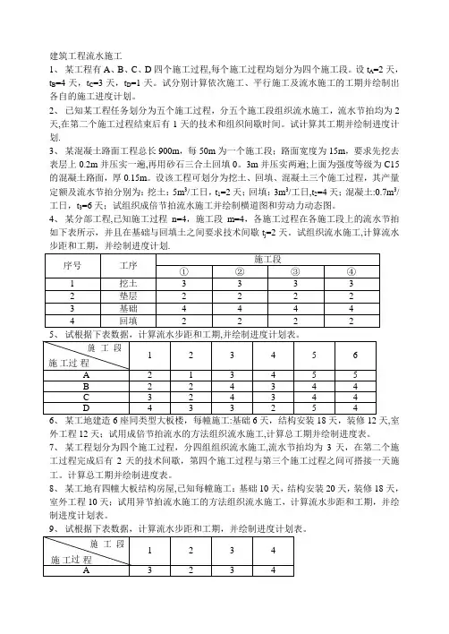 施工组织习题