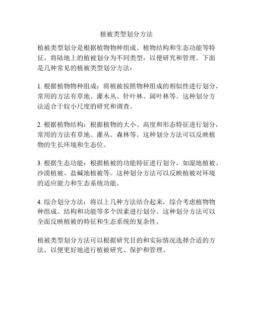 植被类型划分方法