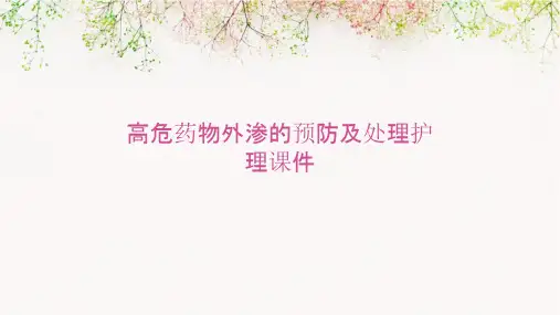 高危药物外渗的预防及处理护理课件