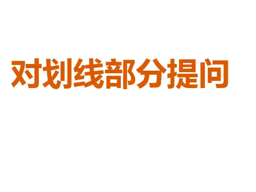 对划线部分提问