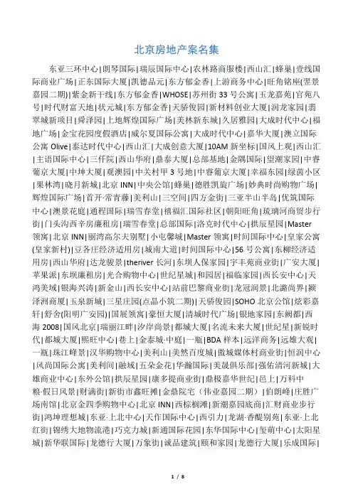 北京房地产案名集