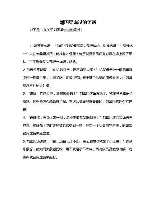 刘国梁说过的笑话