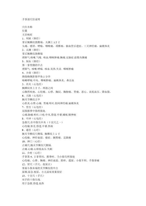 手部穴位解说
