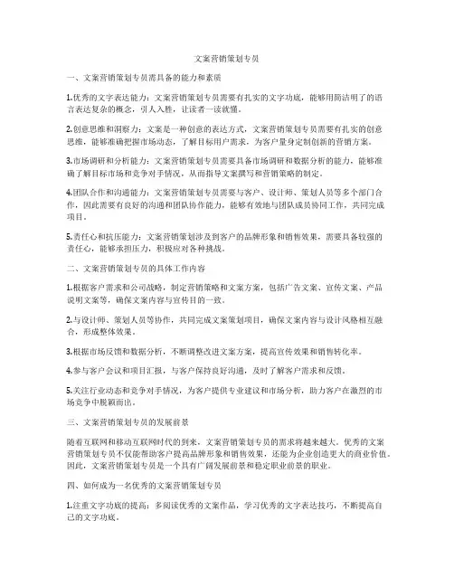 文案营销策划专员