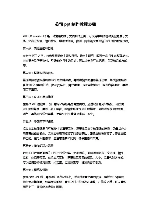 公司ppt制作教程步骤