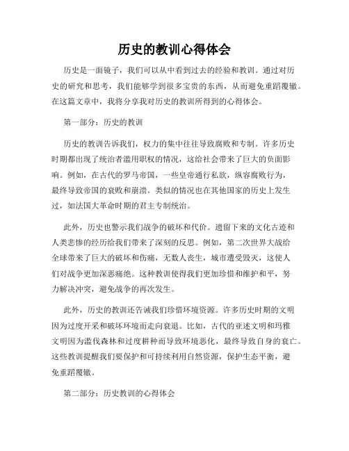 历史的教训心得体会