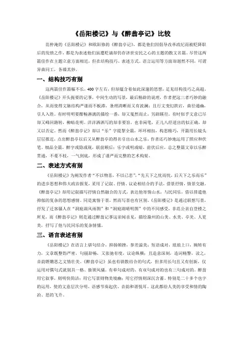 《岳阳楼记》与《醉翁亭记》比较 (3)