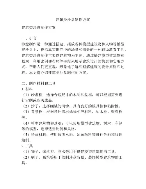 建筑类沙盘制作方案