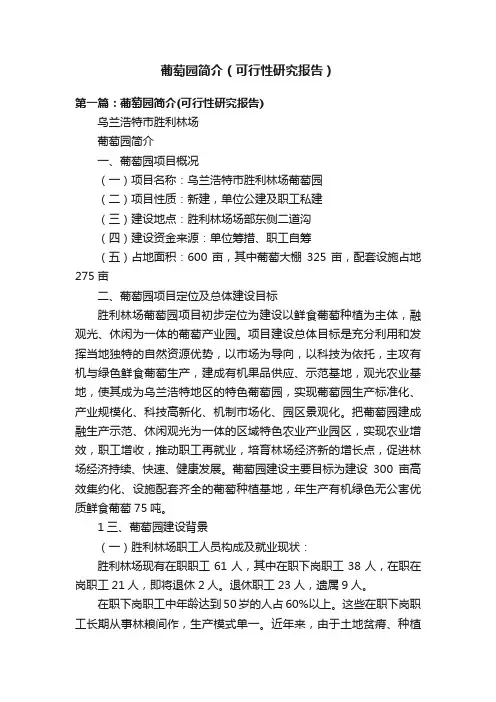 葡萄园简介（可行性研究报告）