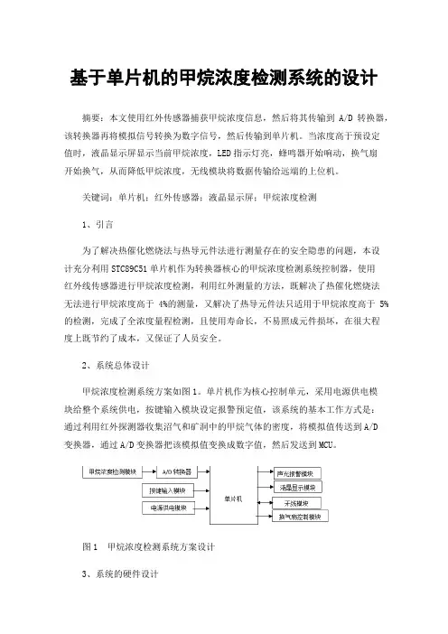 基于单片机的甲烷浓度检测系统的设计
