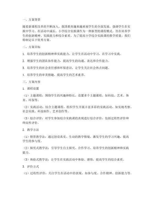 小学综合实践课优秀方案