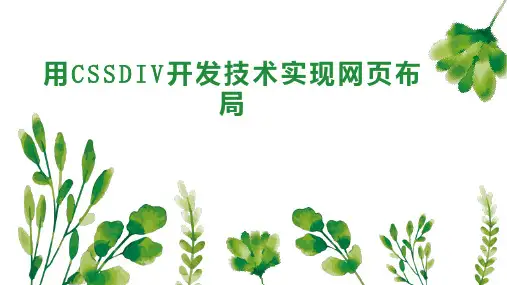 用CSSDIV开发技术实现网页布局