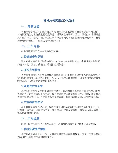 林地专项整治工作总结