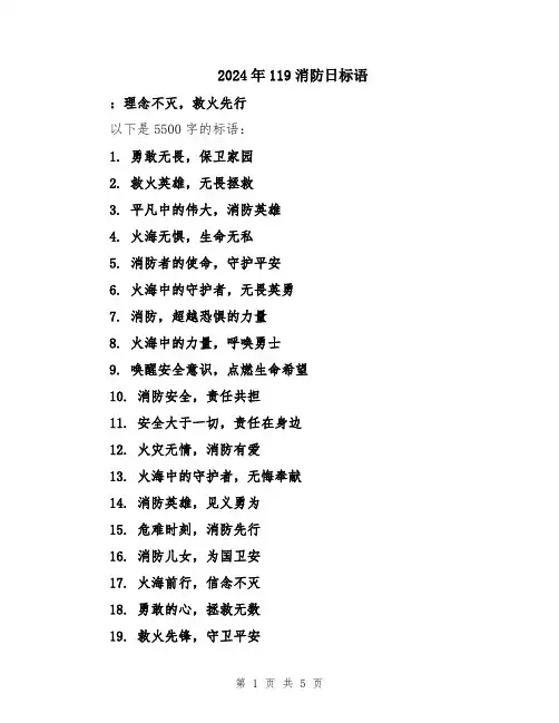 2024年119消防日标语