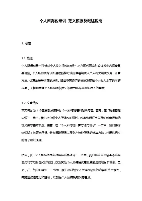 个人所得税培训_范文模板及概述说明