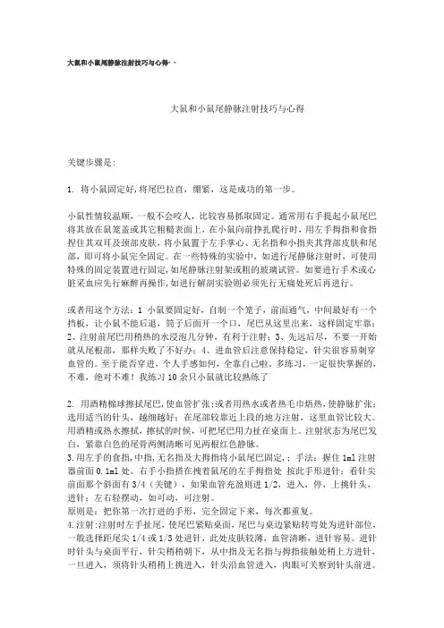 尾静脉注射技巧档