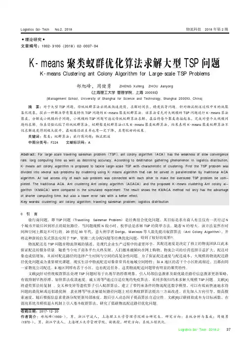 K-means聚类蚁群优化算法求解大型TSP问题