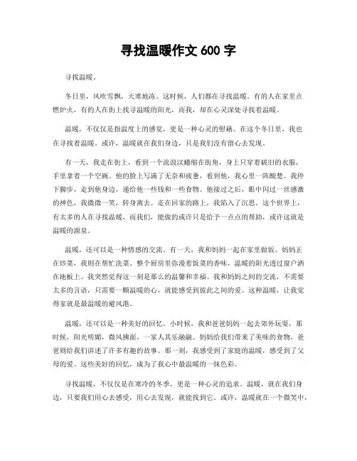 寻找温暖作文600字