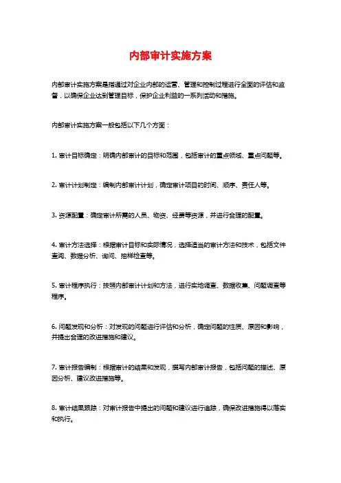 内部审计实施方案