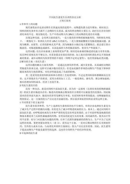 不同抗生素促生长剂性价比分析