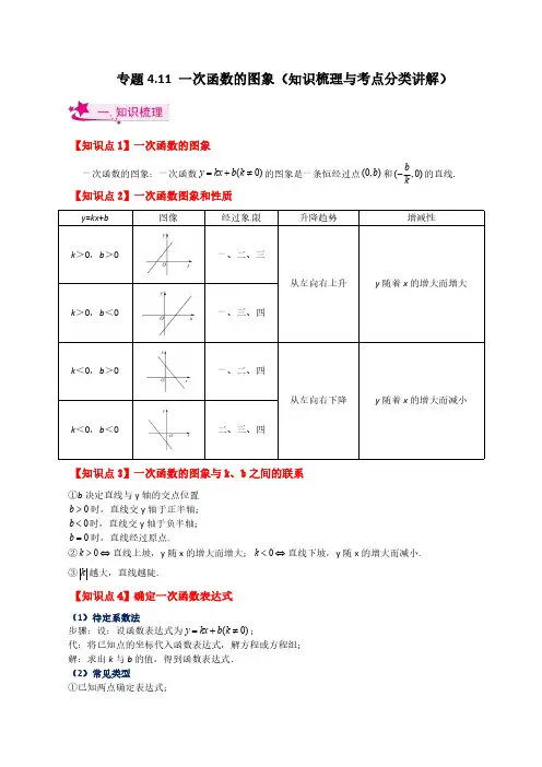 一次函数的图象(知识梳理与考点分类讲解)-八年级数学上册基础知识专项突破讲与练(北师大版)
