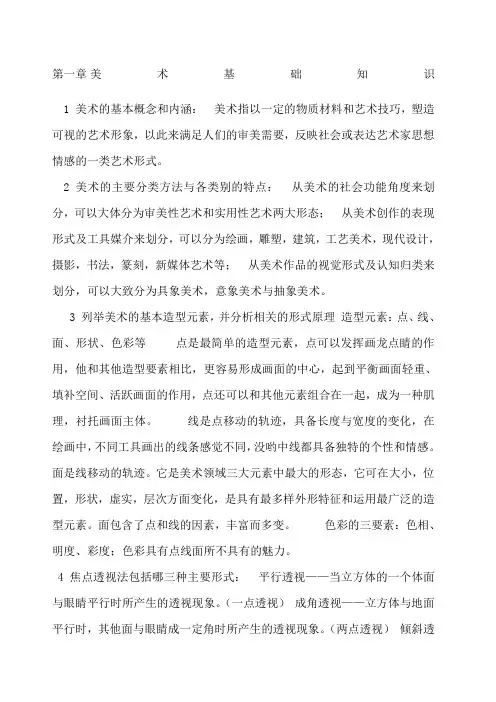 美术基础知识美术的基本概念和内涵