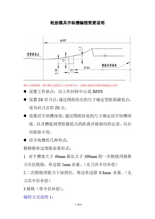 轮胎模具字块槽编程简要说明