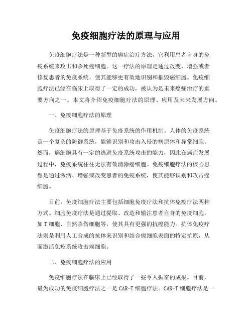 免疫细胞疗法的原理与应用