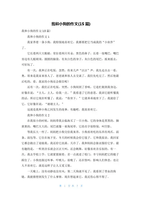 我和小狗的作文(15篇)